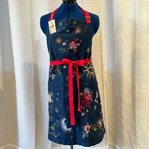 Embroidered Denim Johnny Was Apron